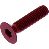 Senkschraube JMP M6X1.00 mm 25 mm Aluminium rot