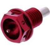 Oil drain plug magnetic JMP M12X1. 5mm 15mm alu racing red for: Honda TRX, CB, CBR