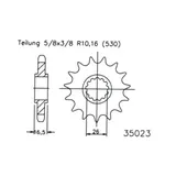 Zahnrad Ritzel 530T 16ZCBR/VTR SP1 2000