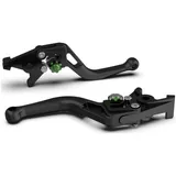 LSL Clutch lever BOW L13, short, black pearl blasted/green