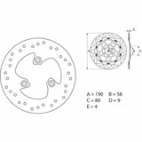 BREMBO Serie Oro Bremsscheibe starr - 68B40715 für Peugeot BUXY502T, ELYSEO502T, ELYSTAR502T Malaguti CIAK100, CROSSER50, F12100PHANTOM100