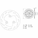BREMBO Oro Fix Brake Disc - 68B40716 for Benelli, Peugeot, TGB BREMBO Oro Fix Brake Disc - 68B40716 for Benelli, Peugeot, TGB