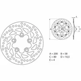 BREMBO Serie Oro Bremsscheibe starr - 68B40724 für Kymco GRANDDINK125, GRANDDINK250, YUP250
