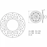 BREMBO Serie Oro Bremsscheibe starr - 68B40769 für Honda CR125R, CR250R, CR500R