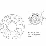 BREMBO Serie Oro Bremsscheibe starr - 68B40770 für Suzuki UH200BURGMAN