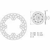 BREMBO Oro Fix Brake Disc - 68B40786 for Honda CR125R, CR250R, CRF250R HM CRE125, CRE-F450R