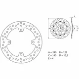 BREMBO Serie Oro Bremsscheibe starr - 68B40788 für Suzuki RM-Z250, RM-Z450