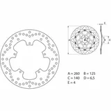 BREMBO Oro Fix Brake Disc - 68B407B6 for Piaggio, Gilera, Aprilia