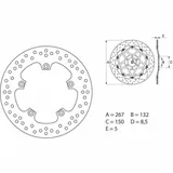 BREMBO Serie Oro Bremsscheibe starr - 68B407C2 für Yamaha X-MAX125, X-MAX250, X-MAX300