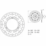 BREMBO Oro Fix Brake Disc - 68B407C4 for Yamaha X-MAX400, X-MAX400R