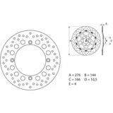BREMBO Serie Oro Bremsscheibe starr - 68B407C7 für Honda XRV750