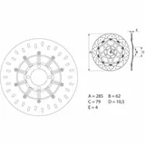 BREMBO Serie Oro Bremsscheibe starr - 68B407D2 für BMW K100RS, K100RT, K1100RS