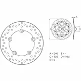BREMBO Serie Oro Bremsscheibe starr - 68B407G8 für Honda CTX700, NC700S, NC700X