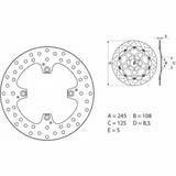 BREMBO Oro Fix Brake Disc - 68B407H0 for Ducati 796MONSTER, 821HYPERMOTARD, 821HYPERSTRADA