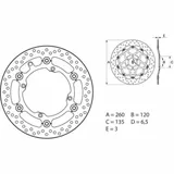 BREMBO Serie Oro Bremsscheibe schwimmend - 78B40814 für Husqvarna CR125, CR250, SMS125