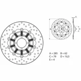BREMBO Serie Oro Bremsscheibe schwimmend - 78B40816 für BMW R100R, R100RS, R80GSPD