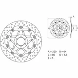 BREMBO Oro Floating Brake Disc - 78B40870 for Ducati, for: Moto Guzzi, Aprilia