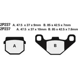 NISSIN Street Semi-Metallic Brake pads - 2P-237NS for Aprilia, HM, Hyosung