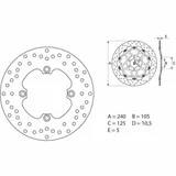 BREMBO Serie Oro Bremsscheibe starr - 68B40780 für Honda, Buell, Cagiva
