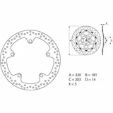 BREMBO Serie Oro Bremsscheibe starr - 68B407D7 für BMW F800GT, F800S, F800ST