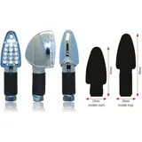 BIHR Triangle LED Indicators Short chromed Universal