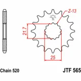 JT SPROCKETS Steel Standard Front Sprocket 565 - 520 for Kawasaki, Yamaha, Suzuki