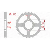 AFAM Steel Standard Rear Sprocket 10205 - 428 for Honda MTX125
