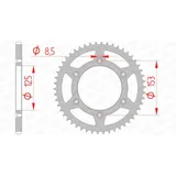 AFAM Steel Standard Rear Sprocket 10212 - 520 for Honda CR125R, CR250R, CR500R HM CRE125, CRE125SM, CRE250 10212-52