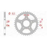 AFAM Steel Standard Rear Sprocket 10215 - 520 for Gilera MXR125, SP01125, SP02125 Honda CRM125, NSR125F, NSR125R 10215-44