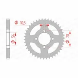 AFAM Steel Standard Rear Sprocket 10229 - 428 for Honda CBR125R