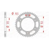 AFAM Standard Stahlritzel hinten 10320 - 520 für Honda CRF250L, CRF250M, XR250L