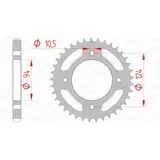 AFAM Standard Stahlritzel hinten 10505 - 530 für Honda CB550 10505-37