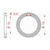 AFAM Standard Stahlritzel hinten 10619 - 530 für Honda VFR800, VFR800XCROSSRUNNER
