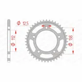 AFAM Standard Stahlritzel hinten 10627 - 520 für Honda CB500F, CB500X, CBR500R 10627-43
