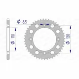AFAM Aluminium Ultra-Light Rear Sprocket 11104 - 420 for Honda CR80R, CR85R, CRF150R 11104N-50