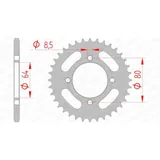 AFAM Steel Standard Rear Sprocket 12101 - 420 for Yamaha CHAPPY50, PW80, RT100 12101-35