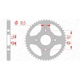 AFAM Standard Stahlritzel hinten 12202 - 428 für Yamaha RD125, SR125, TZR125 12202-49