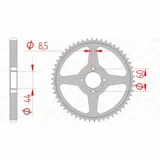 AFAM Standard Stahlritzel hinten 12222 - 428 für Yamaha TT-R125