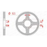 AFAM Standard Stahlritzel hinten 12224 - 428 für Yamaha TT-R125 12224-54