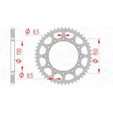 AFAM Steel Self-Cleaning Rear Sprocket 12323 - 520 for Honda, Yamaha, Fantic 12323SLK+48