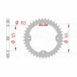 AFAM Steel Standard Rear Sprocket 12407 - 520 for Yamaha YFM250RAPTOR, YFM350RAPTOR, YFM700RAPTOR 12407-43