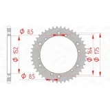 AFAM Steel Standard Rear Sprocket 12500 - 520 for Yamaha DT400, IT175, IT200