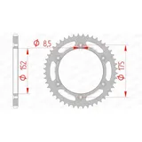 AFAM Standard Stahlritzel hinten 12508 - 520 für Yamaha TT350, TT600, WR125 12508-52