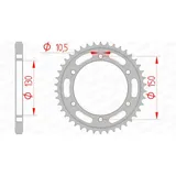 AFAM Standard Stahlritzel hinten 12606 - 525 für Yamaha FZ8N, FZ8S, TDM900 12606-42