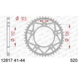 AFAM Standard Stahlritzel hinten 12817 - 520 für Yamaha YZF-R1