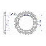 AFAM Aluminiumritzel hinten 13108 - 428 für Yamaha YZ80