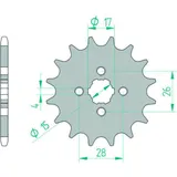 AFAM Standard Stahlritzel vorne 20104 - 420 für Honda MBX50, MT50, NSR50
