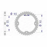 AFAM Aluminiumritzel hinten 13407 - 520 für Yamaha YFZ450, YFZ450R 13407-40