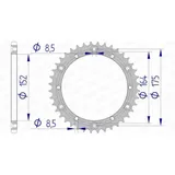 AFAM Aluminiumritzel hinten 13500 - 520 für Yamaha IT175, IT200, TT600 13500-42