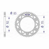 AFAM Aluminium Rear Sprocket 13508 - 520 for Yamaha IT175, IT250, TT350 13508N-49